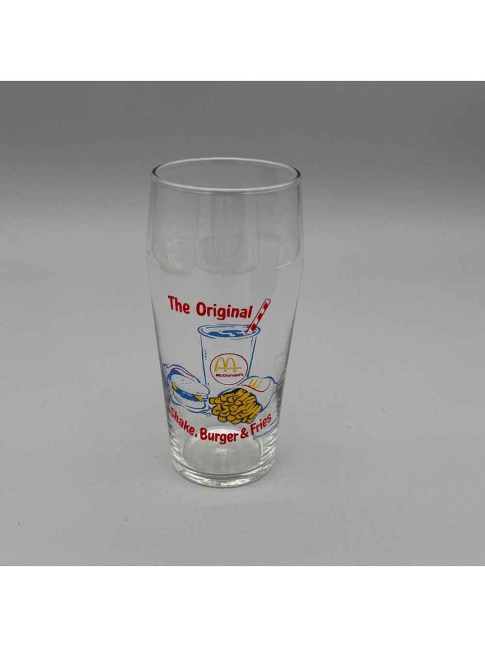 McDonalds The Original Shake Burger & Fries Glass 6" Tall Retro Design Libbey